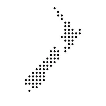 New Zealand dotted vector map Illustrazione stock