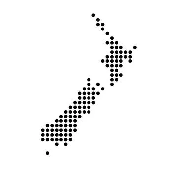 New Zealand dotted vector map Illustrazione stock
