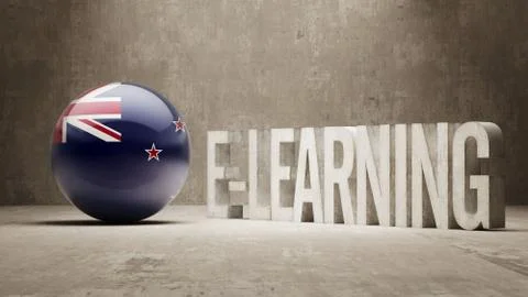 New Zealand. E-Learning  Concept Stock Illustration