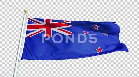 New Zealand flag, close up, isolated with alpha channel Stock Photos
