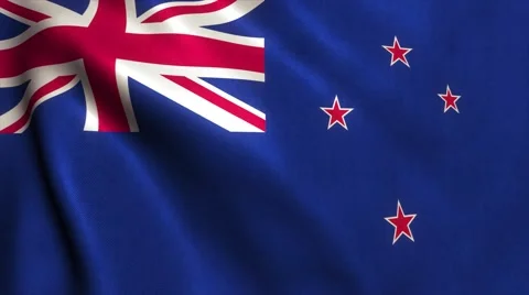 New Zealand flag loop video animation 4K Stock Footage 65200126