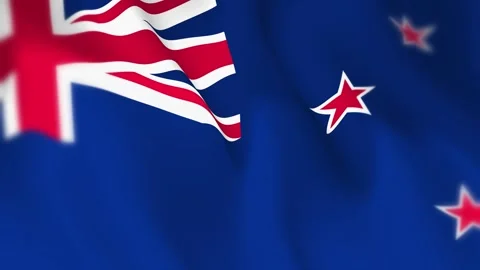 New Zealand Flag Seamless Loop 4k 60fps on Sky Background Stock Footage 340347177