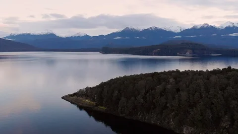 New Zealand Lake HD Aerials Shoot Stock Footage