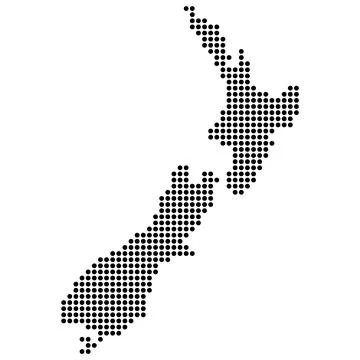 New zealand map dot shape, travel web flat concept icon vector illustration Stock Illustration