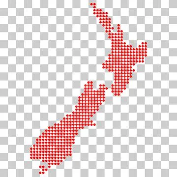 New zealand map dot shape, travel web flat concept icon vector illustration 스톡 일러스트