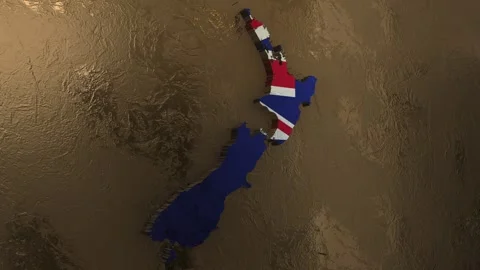 New Zealand Map Stock Footage 277925640