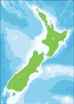 New Zealand map Stock Illustration