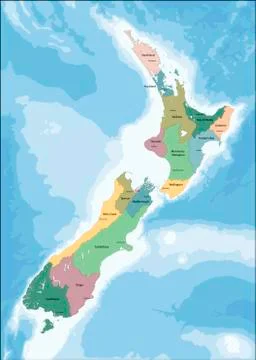 New Zealand map Stock Illustration
