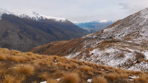 New Zealand Snow Mountain HD Aerials Shoot Stock Footage