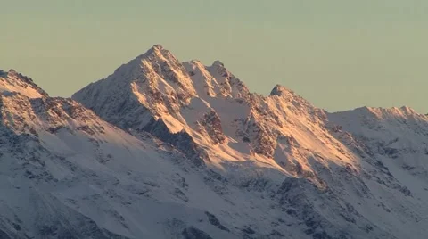New Zealand Snowy Mountain Stock Footage