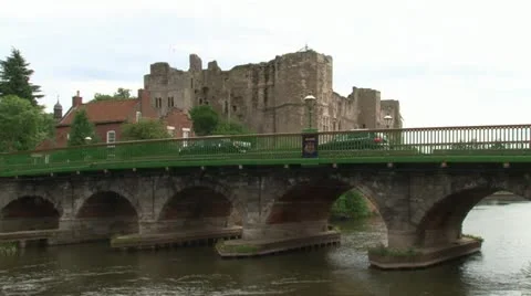 Newark Castle and Bridge Stock Footage 18009570