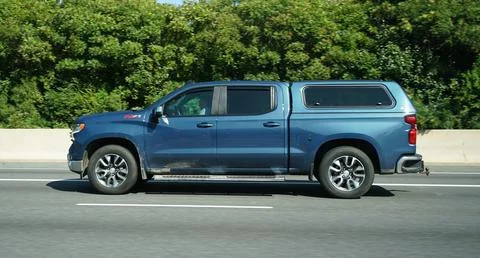 Newark, Delaware, U.S.A - Aug 29, 2026 - Blue Chevrolet Silverado Z71 with .. Stock Photos