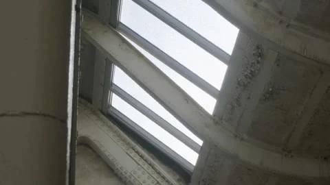 Newark, NJ 2025/04/09  Interior Structure of Train Station Roof Stock Footage 306690943