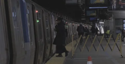 Newark, NJ 2025/04/09 PATH Train at Newark Penn Station Stock Footage 306690895