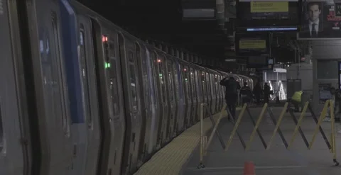 Newark, NJ 2025/04/09 PATH Train at Newark Penn Station Stock Footage 306690900