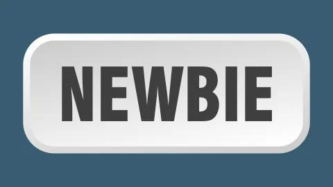 Newbie button. newbie square 3d push button Illustrazione stock
