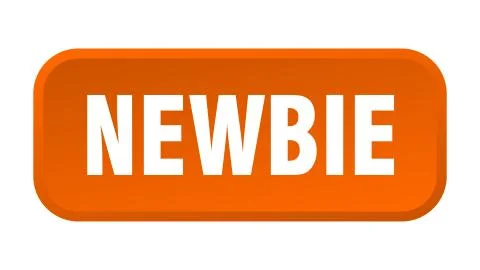 Newbie button. newbie square 3d push button Illustrazione stock
