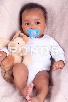 Newborn baby african american Stock Photos