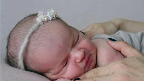 Newborn baby close-up Stock Footage 79470720