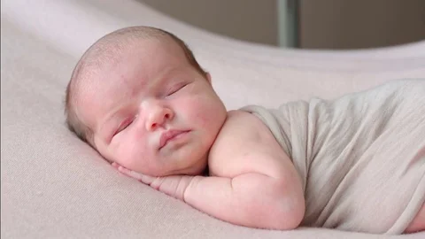 Newborn baby close-up Stock Footage 79471630