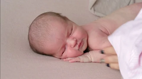 Newborn baby close-up Stock Footage 79472008
