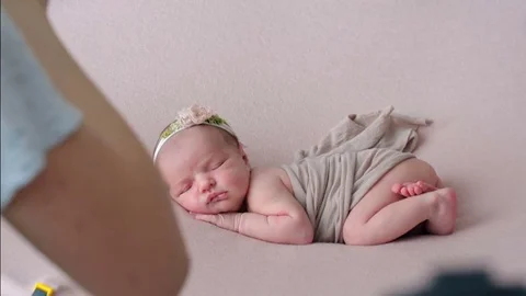 Newborn baby close-up Stock Footage 79498529
