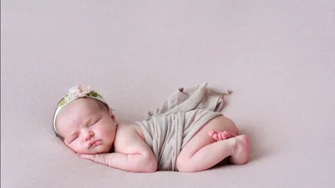 Newborn baby close-up Stock Footage 79502632