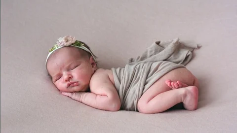 Newborn baby close-up Stock Footage 79503199