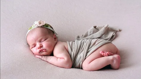 Newborn baby close-up Stock Footage 79504803