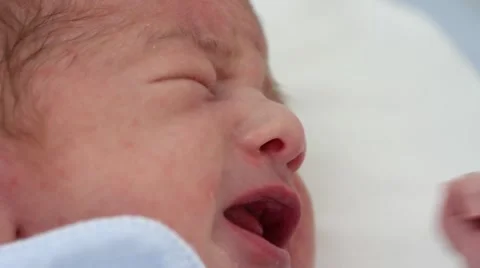 Newborn baby crying Stock Footage 40237824