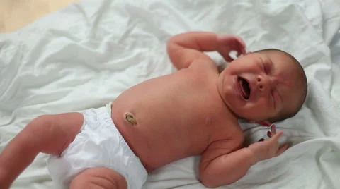 Newborn baby crying Stock Footage 61668192
