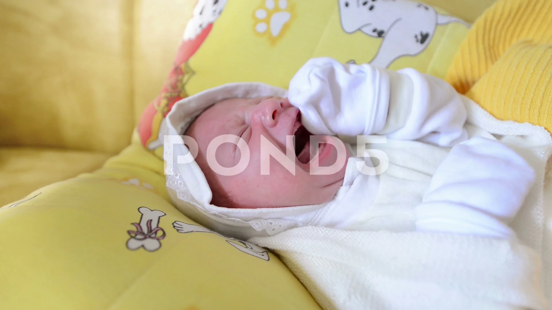 Newborn baby crying at maternity Stock Video Pond5