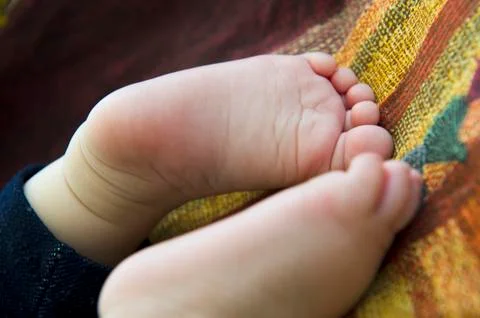 Newborn baby feet Stock Photos