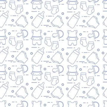 Newborn baby seamless pattern. Stock Illustration