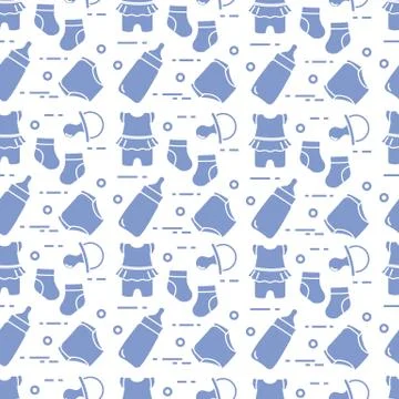 Newborn baby seamless pattern. Stock Illustration
