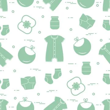 Newborn baby seamless pattern. Stock Illustration