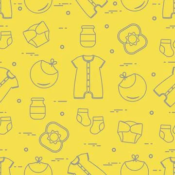 Newborn baby seamless pattern. Stock Illustration