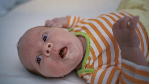 Newborn Baby Three Weeks Old Age Video stock 122063524