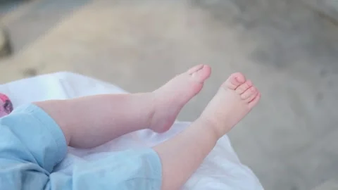 Newborn baby's feet close up Stock Footage 278509966
