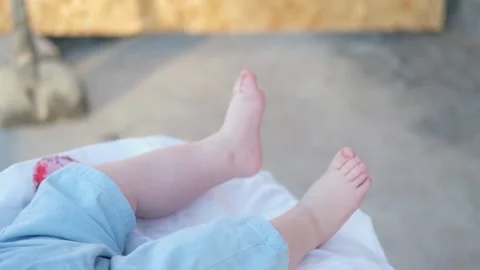 Newborn baby's feet close up Stock Footage 279802877