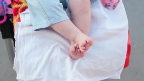 Newborn baby's feet close up Stock Footage 280105482