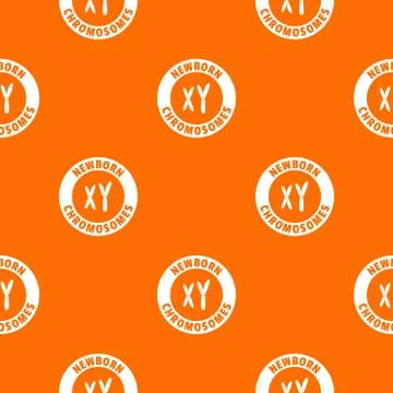 Newborn chromosomes pattern vector orange Illustrazione stock