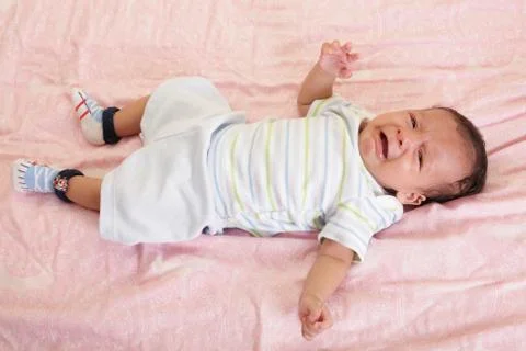 Newborn cries Stock Photos