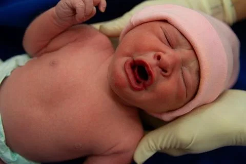 Newborn Crying Stock Photos