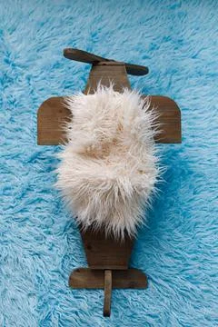 Newborn digital background flokati with easter egg decoration Stock Photos