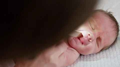 Newborn Examination in Clinic Stock Footage 311658927