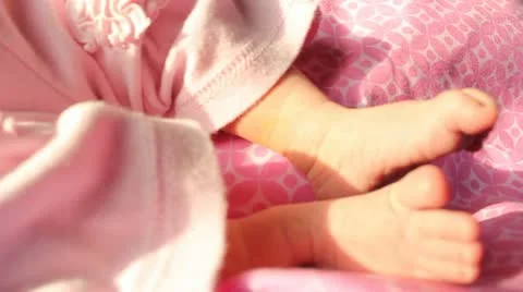 Newborn feet Stock Footage 9858582