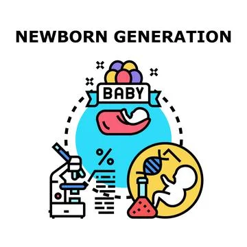 Newborn generation research producing future babies concept Illustrazione stock