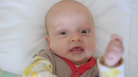 Newborn in a good mood Stock Footage 81023413