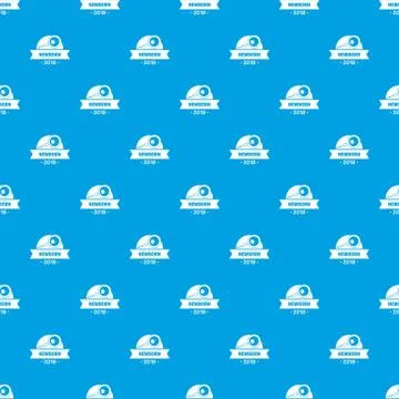 Newborn human pattern seamless blue Stock Illustration